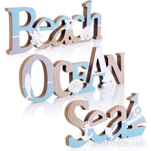 Houten borden strand oceaan en zee